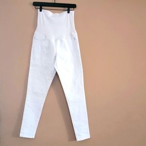Liz Lange Maternity White Ankle Skinny Jeans Size XSMALL (0-2)